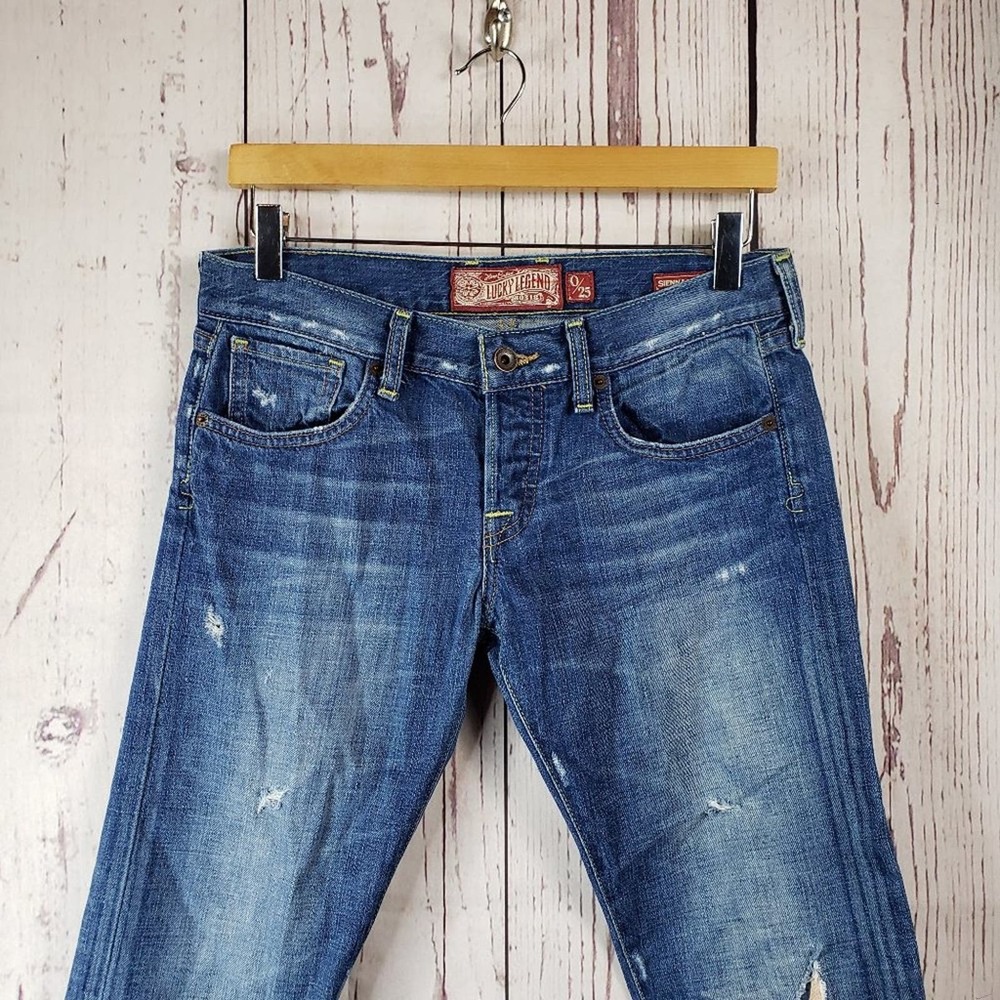 Lucky Legend Sienna Tomboy Crop Jeans Womens Size 0/25 Stretch Blue